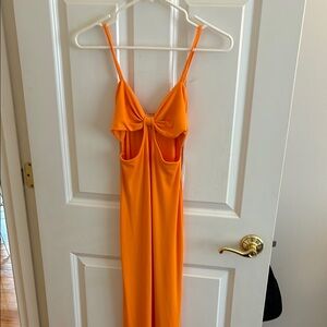 Princess Polly Orange Sundress with Spaghetti Straps and Backless Design